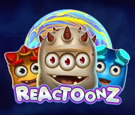 Reactoonz casino game by Play’n GO – featured logo at Powbet