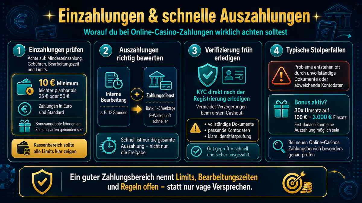 Einzahlungen & schnelle Auszahlungen im online casino